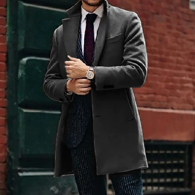 British Mid-length Woolen Coat Autumn And Winter Woolen Coat