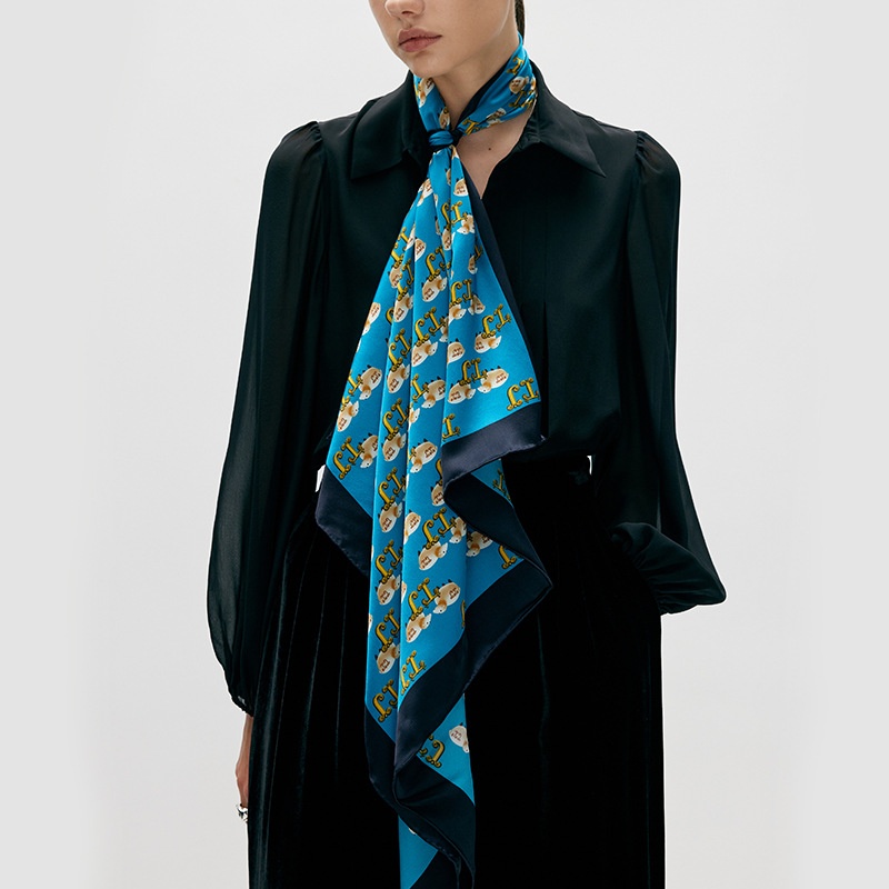 Style Mulberry Silk Silk Scarf Printed Large Square Scarf Female Autumn And Winter Mother Birthday Gift Silk Scarf