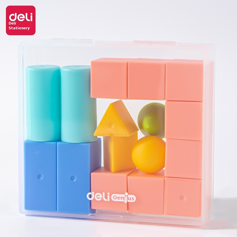 Deli Primary School First Grade Mathematics Geometry Teaching Aids Set Rectangular Cube Teaching Building Blocks Toys
