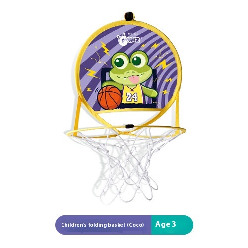 GWIZSilent Ball Basketball Frame Set Foldable Punch-free Children's Shooting Toddler Home Basketball Hoop Toys Indoor