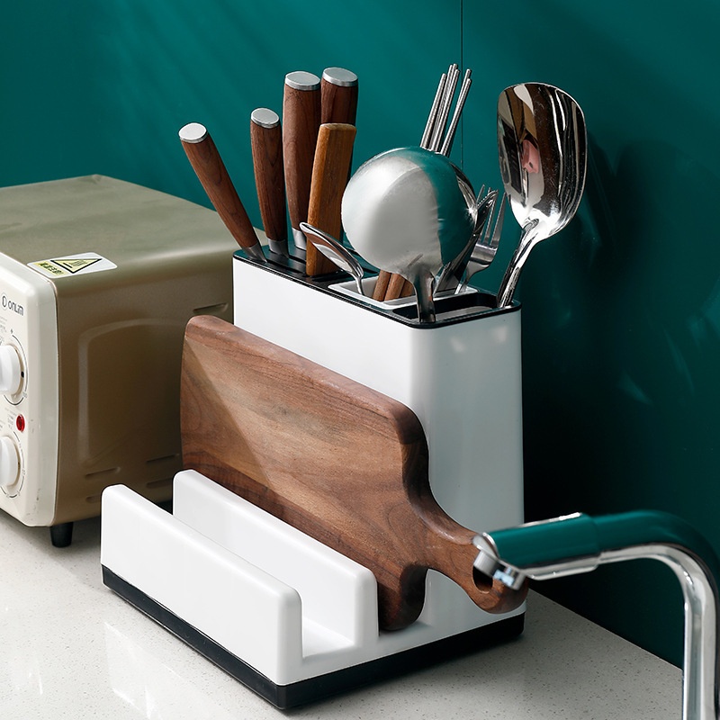 Kitchen Knife Rack Rack Countertop Multifunctional Chopstick Cage Knife Integrated Kitchen Knife Chopstick Tube Chopping Board Storage Rack