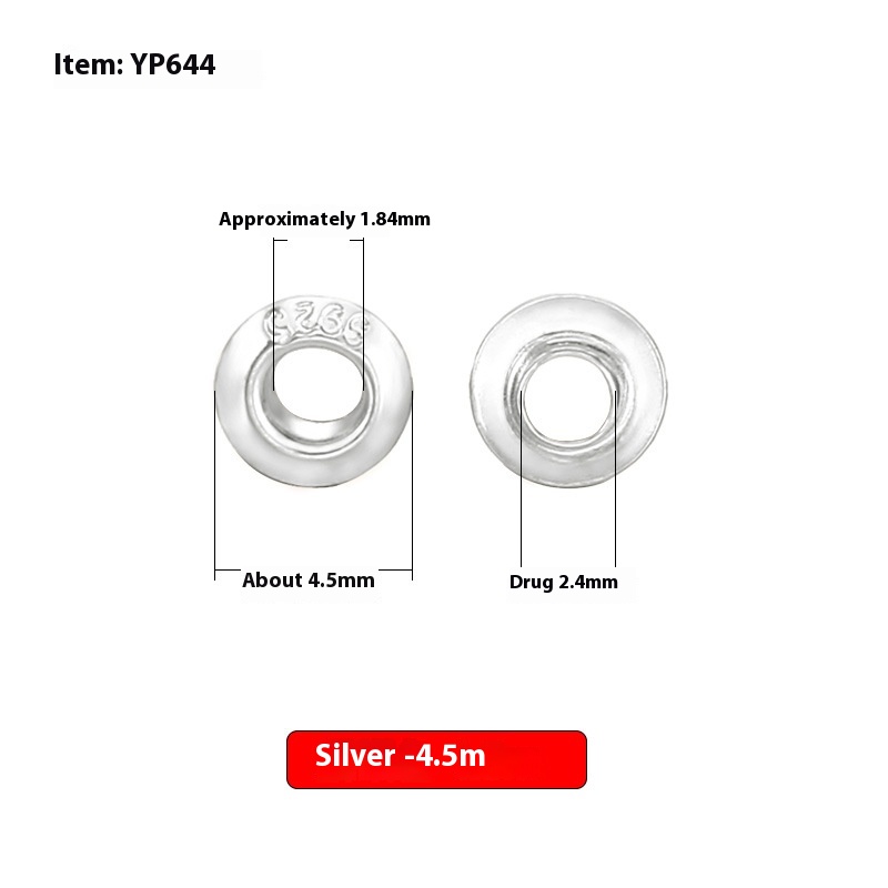 Pearl Lulutong Patch Transfer Bead Spacer18 KGold Through-hole Pearl Full-hole Spacer Patch Sterling Silver DIYAccessories