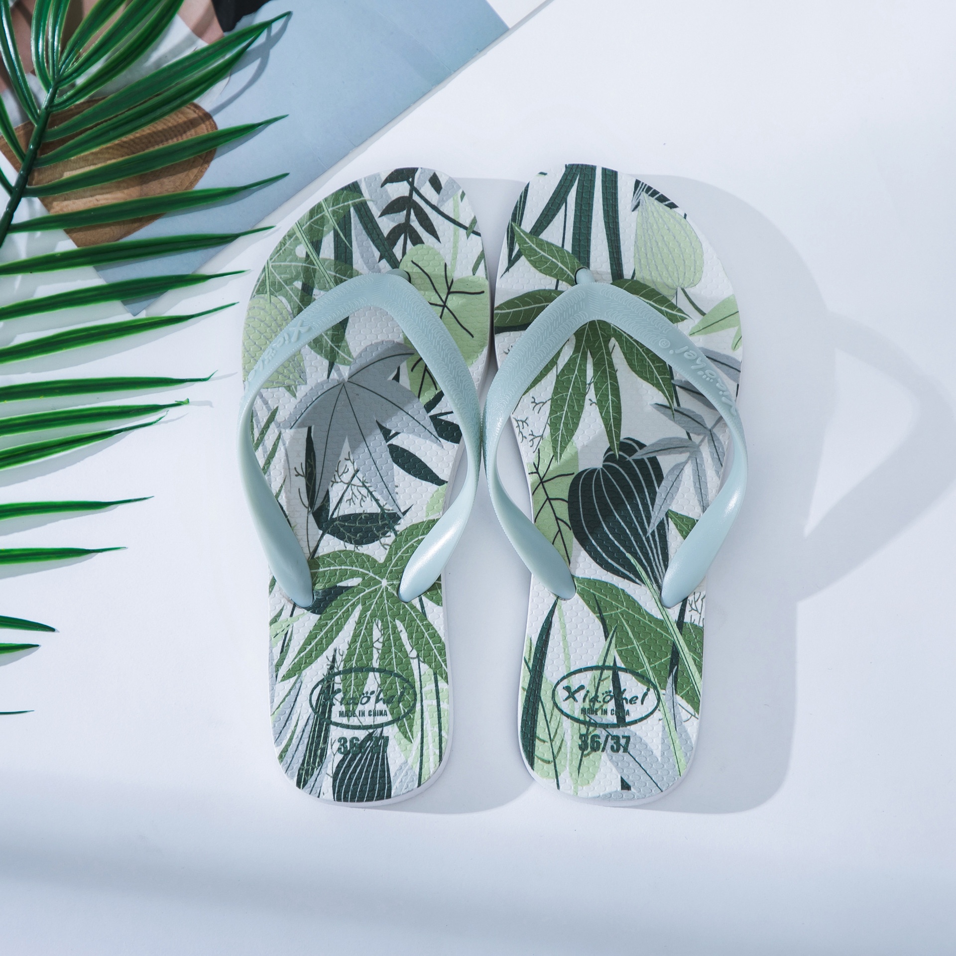 Summer Flip Flops Pvc Air-blown Bottom Printed Bathroom Slippers For Indoor And Outdoor Wear Flip Flops For Women