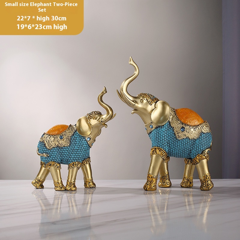 European-style Elephant Ornaments Couple Elephant Living Room Decoration TVCabinet Wine Cabinet Entrance Club Decoration Wedding Gift Creative