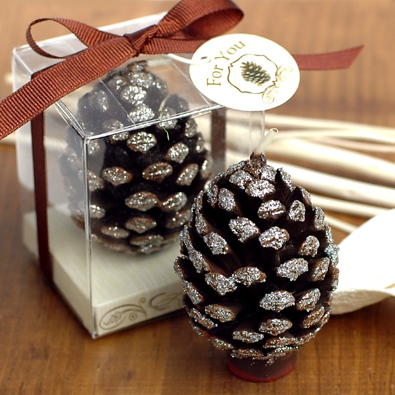 Birthday Candles Christmas Candles Creative Holiday Party Supplies Tyrant Gold Pine Cone Candles Small Gifts
