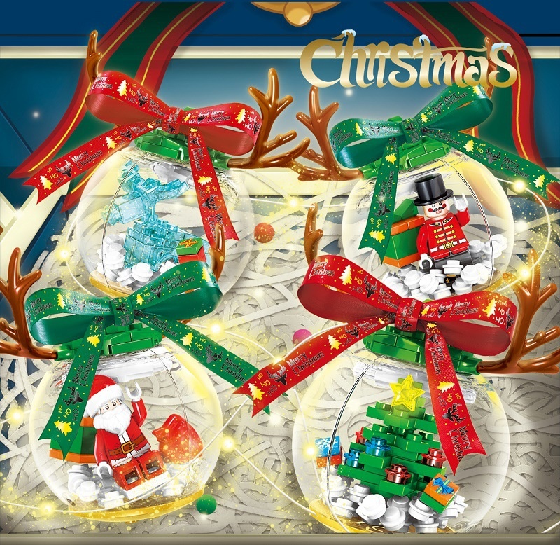 Senbao605024 Pink Crystal Christmas Tree Music Box Girl Assembled Small Particles Christmas Gift Model