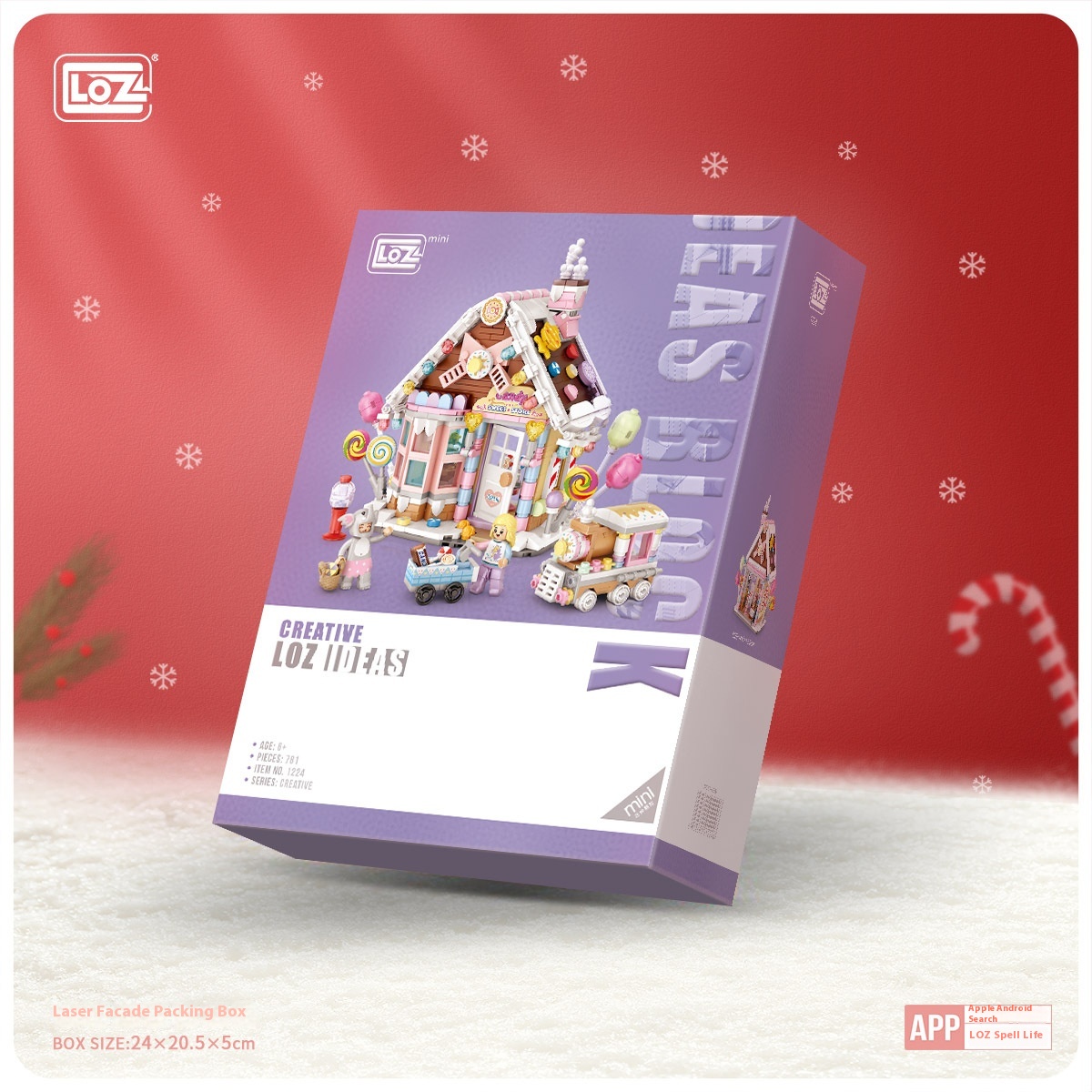 Loz Miniature Candy Christmas House1224 Small Particle Assembled Building Blocks Gift Children's Toys