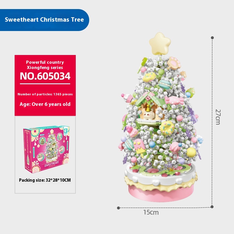 Semper Building Blocks Assembled Christmas Tree Light Music Box Christmas Bouquet Compatible With Lego Toys Christmas Holiday Gift