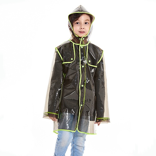 European And American Adult Children Outdoor Hiking Mountaineering Travel Gray Translucent Waterproof EVAHemming Raincoat Poncho