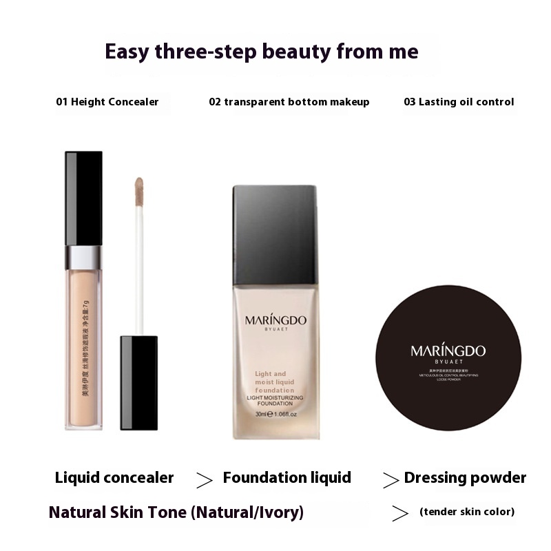 Luxury Light Base Makeup Set Box Clear Thin And Moisturizing Foundation Concealer