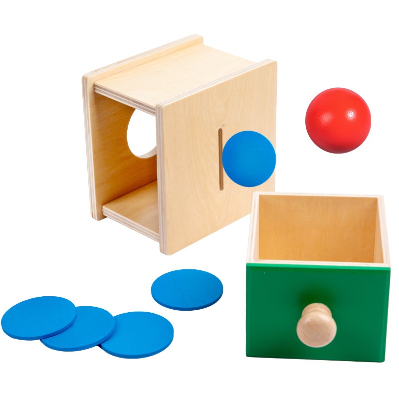 Wooden Montessori Teaching Aids Drawer Game Science And Education Toys Two-in-one Coin-operated Ball Box Kindergarten Early Education Aids