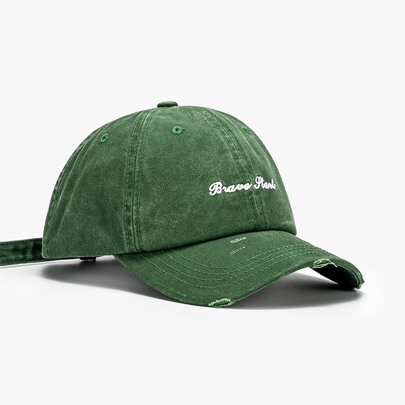 Letter Embroidery Worn Washed Hat Women Spring And Summer Outdoor Sun Protection Curved Brim Cap Retro Men's Baseball Cap