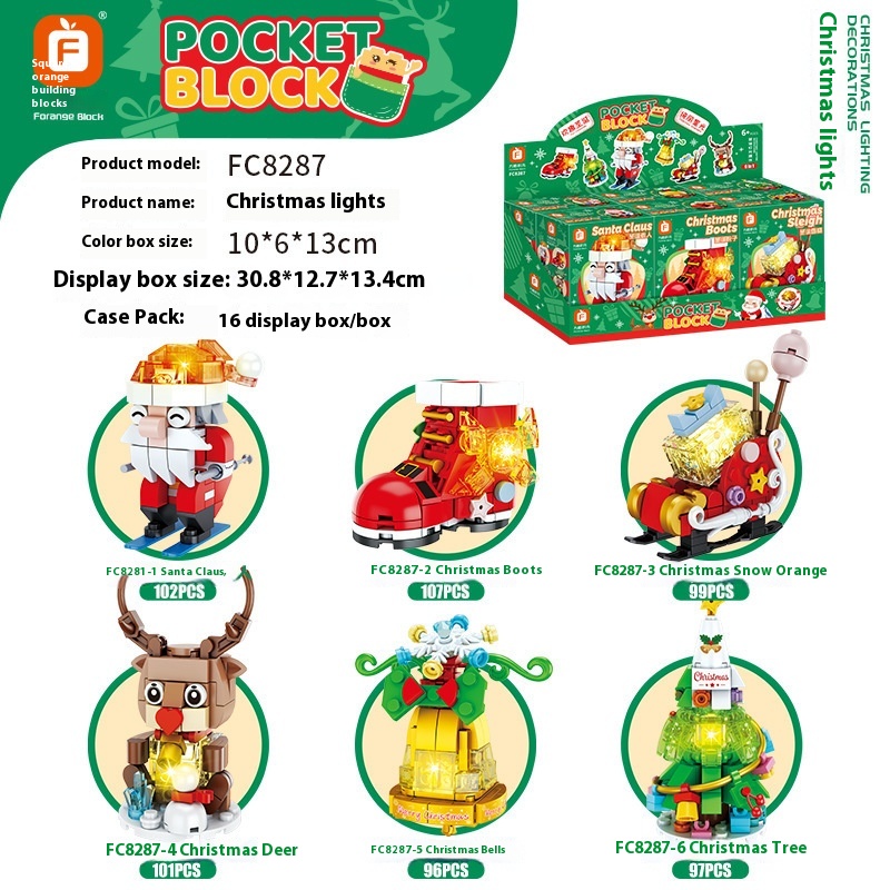 Christmas Series Set–Light-Up Decorations,Assembly Building Toy