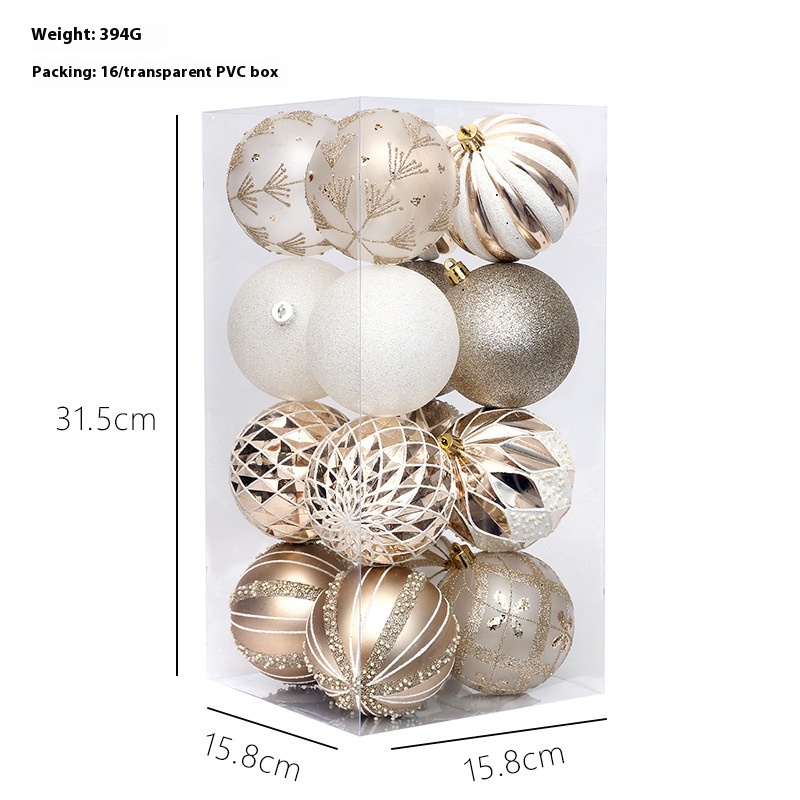 Christmas Decorations Light Champagne White Special-shaped Painted Christmas Ball Ornaments Set Christmas Tree Pendant Accessories