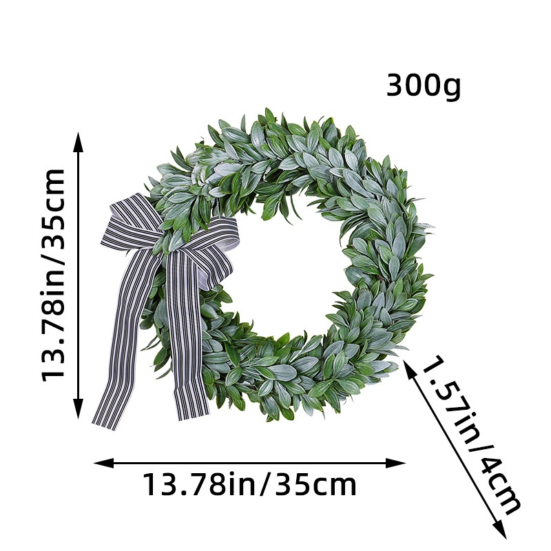 's Rabbit Ear Grass Wreath,Hong Kong Love Classic Striped Bow Wreath,Mall Window Rattan Ring Ornament