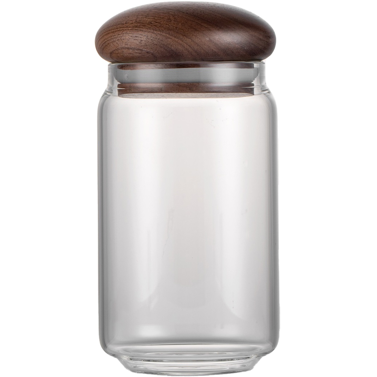 Creative Storage Jar Wooden Cover Storage Glass Jar Coffee Beans Gra Transparent Sealed Jar Moisture-proof Storage Jar