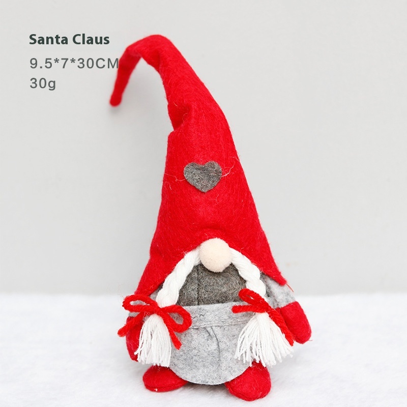 Christmas Decorations Faceless Doll Standing Doll Ornaments Santa Claus Ornaments