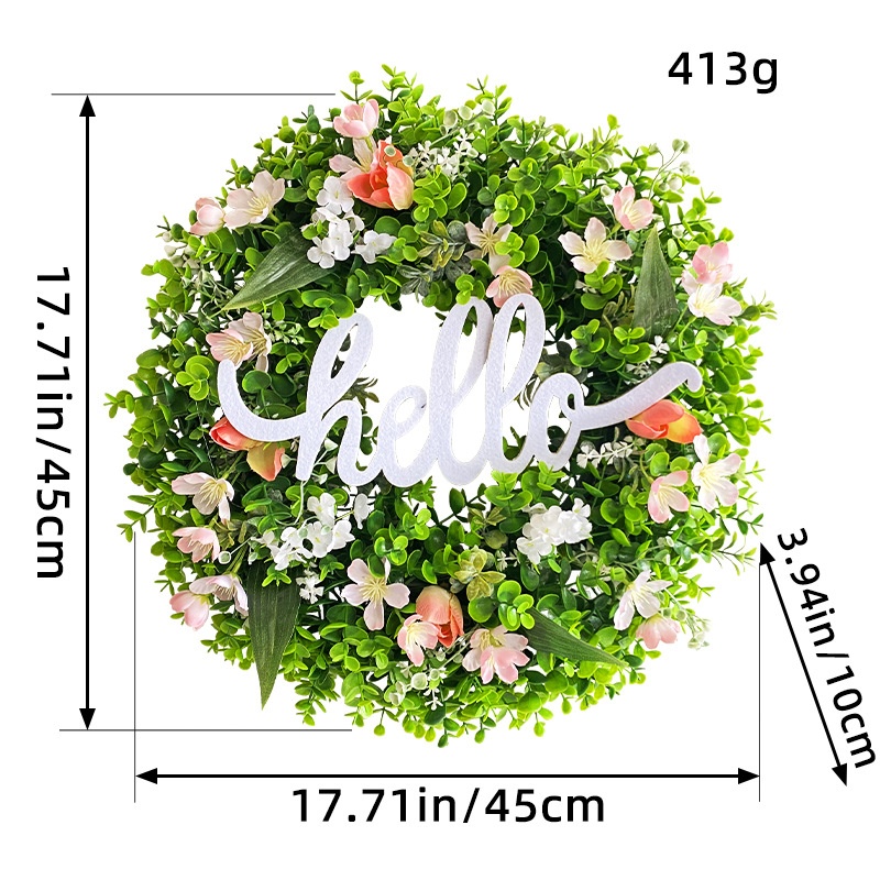 Spring Eucalyptus Letter Wreath Hello Welcome Door Hanging Wreath Party Scene Layout Props