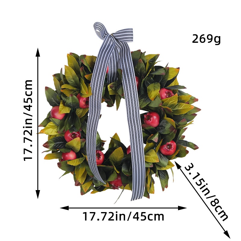 Hong Kong Love Products Green Plants Front Door Hangings Harvest Festival Pomegranate Wreath Decorations Autumn Series