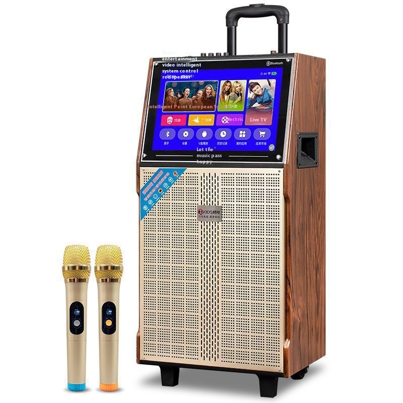 Large Speaker Display Touch Screen Song Machine Wireless Bluetooth Outdoor Mobile Karaoke Speaker Dance Machine