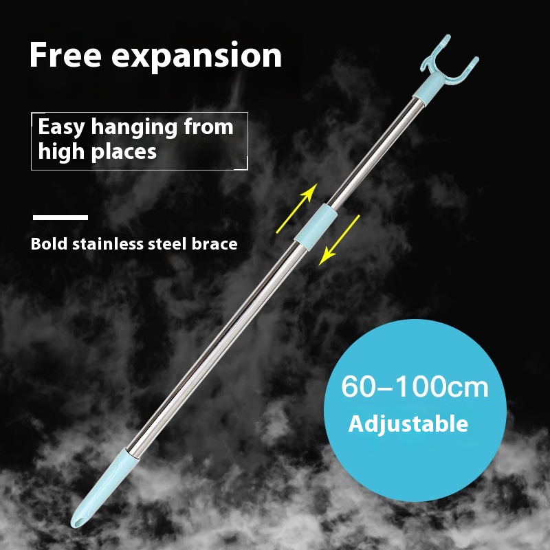 Home Retractable Clothes Drying Rod Aluminum Rod Handle Clothes Drying Fork Balcony Clothes Drying Rod Clothes Drying Fork