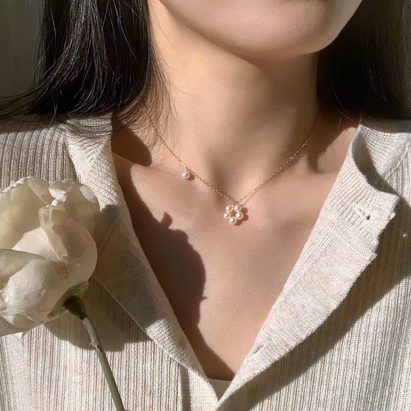 Korean Version Of The Fairy Natural Freshwater Pearl Necklace Female Retro14k Gold-filled Braided Niche Design Necklace