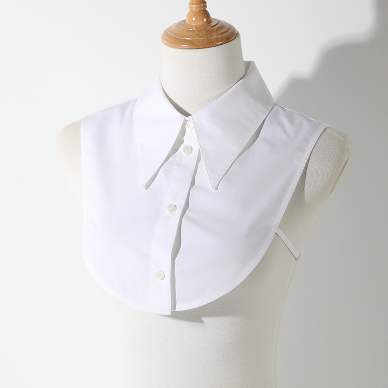 Women's White Pointed Collar Adjustable Design Niche Viscose Cotton Temperament Commuter Shirt Fake Collar
