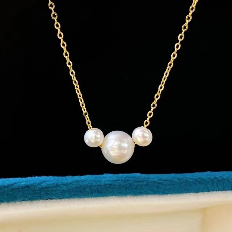 Commuting Natural Freshwater Pearl Necklace Style Little Mouse Clavicle Necklace Light Luxury Niche Design Pull-out Necklace For Women