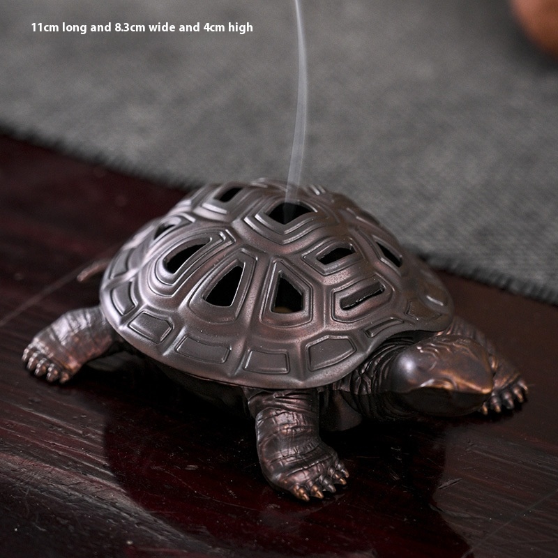 Incense Burner Household Copper Incense Stick Incense Holder Sandalwood Agarwood Incense Holder Creative Small Turtle Ornaments Aromatherapy Burner