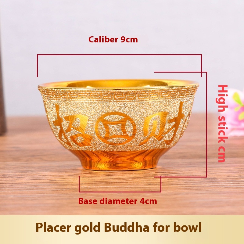 Shajin Bowl For Table For Buddha Bowl For Vegetarian Food Golden Bowl God Of Wealth Guanyin Ceramic Tribute Bowl For Vegetarian Bowl Supplies