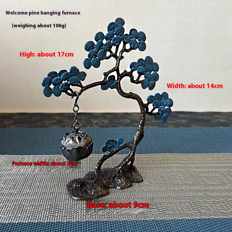 Popular Mini Welcoming Pine Crane Incense Burner Lotus Hanging Stove Home Indoor Small Auspicious Cloud Incense Burner Creative Ornaments Stove