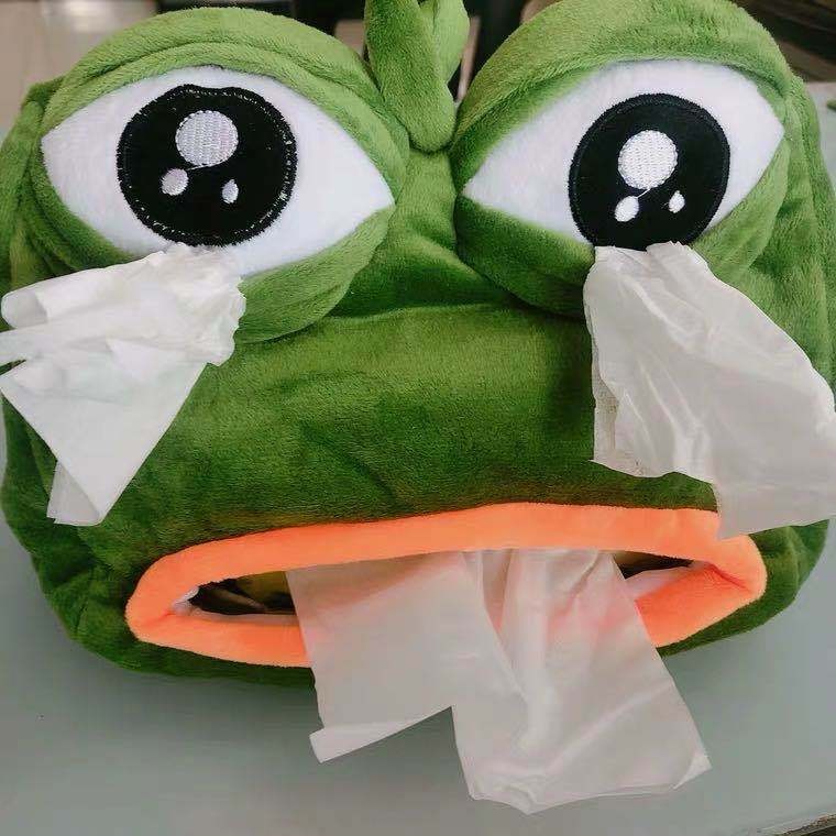 Sad Frog Tissue Box-Quirky Cartoon Frog Design For Car Storage And Tissue Dispensing