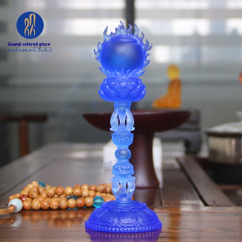 Mani Pearl Buddha Front Glass Ornaments Home Indoor Glass Eight Auspicious Ornaments Buddhist Crafts Display Supplies