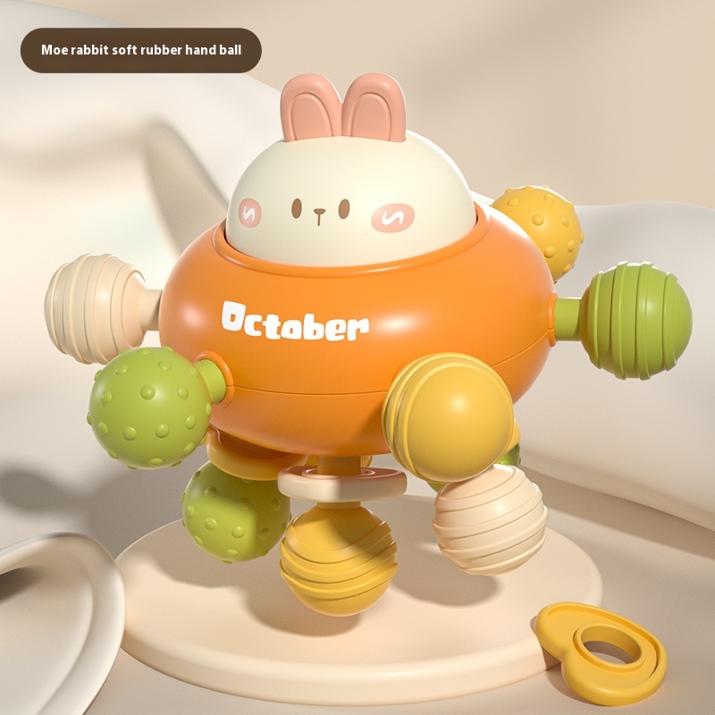 Baby Toys0-1 Years Old Educational Early Education Baby Teething Gel Manhattan Hand Grasping Ball Grasping Training Rattle