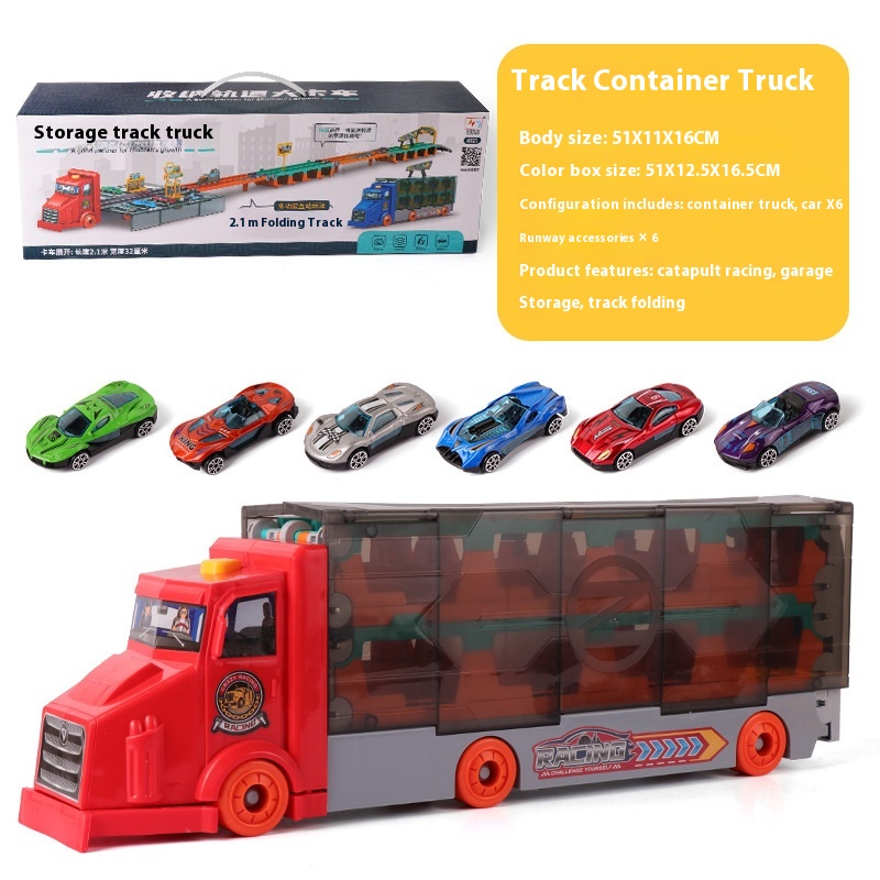 Dinosaur Folding Storage Deformation Ejection Track Car Parking Lot Toy Track Racing Track Toy Car