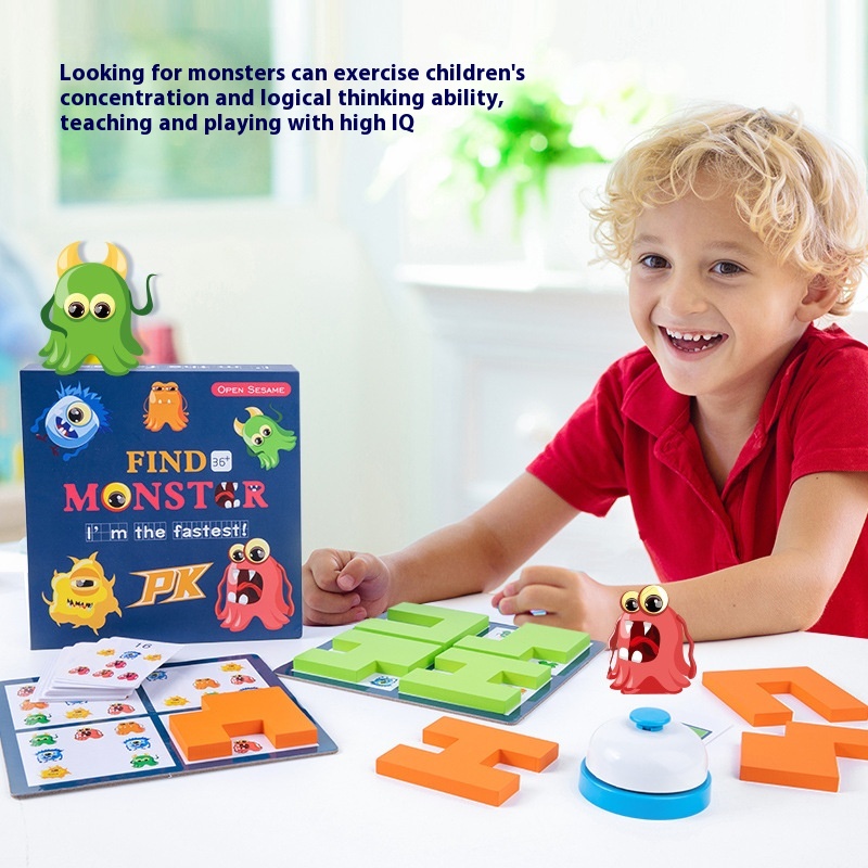 Montessori Teaching Aids To Find Monsters Game Logical Thinking Concentration Training Children's Early Education Hand-eye Coordination Educational Toys