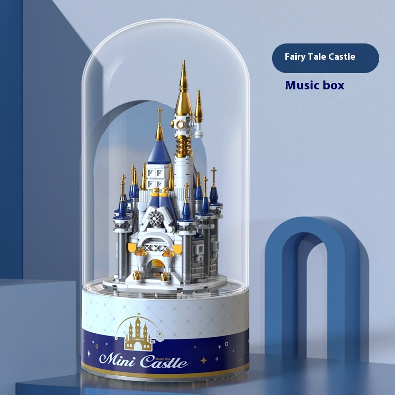 Zuanlong Ice And Snow Castle Music Box Building Blocks Children's DIYFairytale Castle Small Particle Building Blocks Children's Day Gift