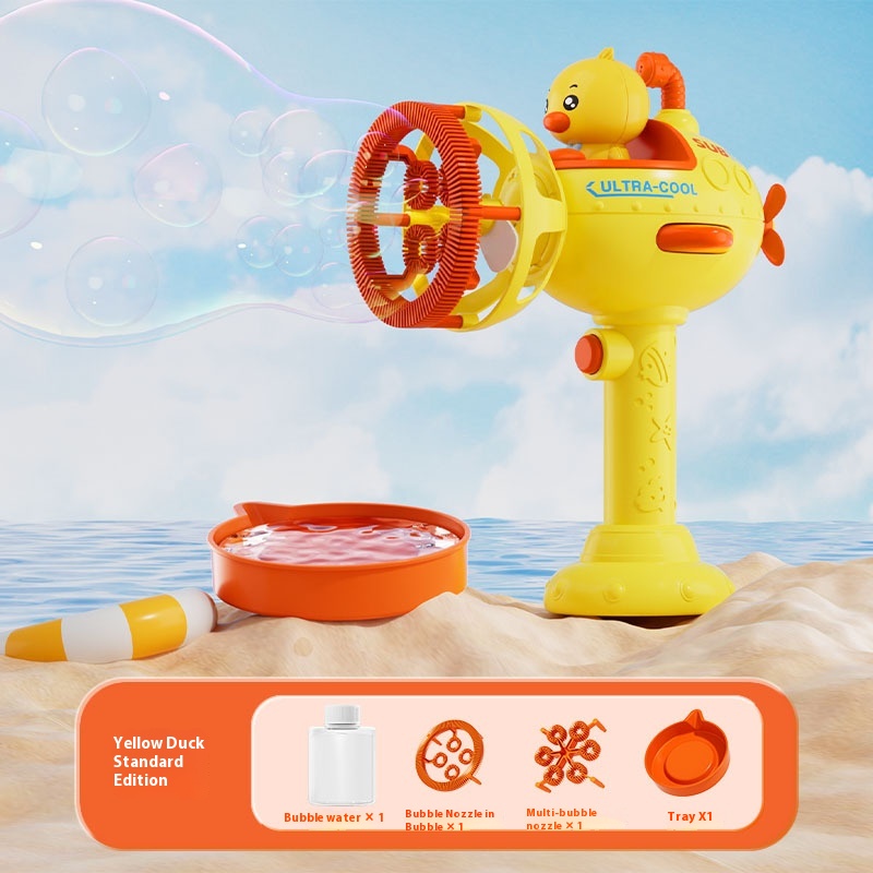 Summer Product Cute Little Yellow Duck Bubble Machine Hot Online Celebrity Electric Bubble Blowing Gun Stick Outdoor Children's Toy
