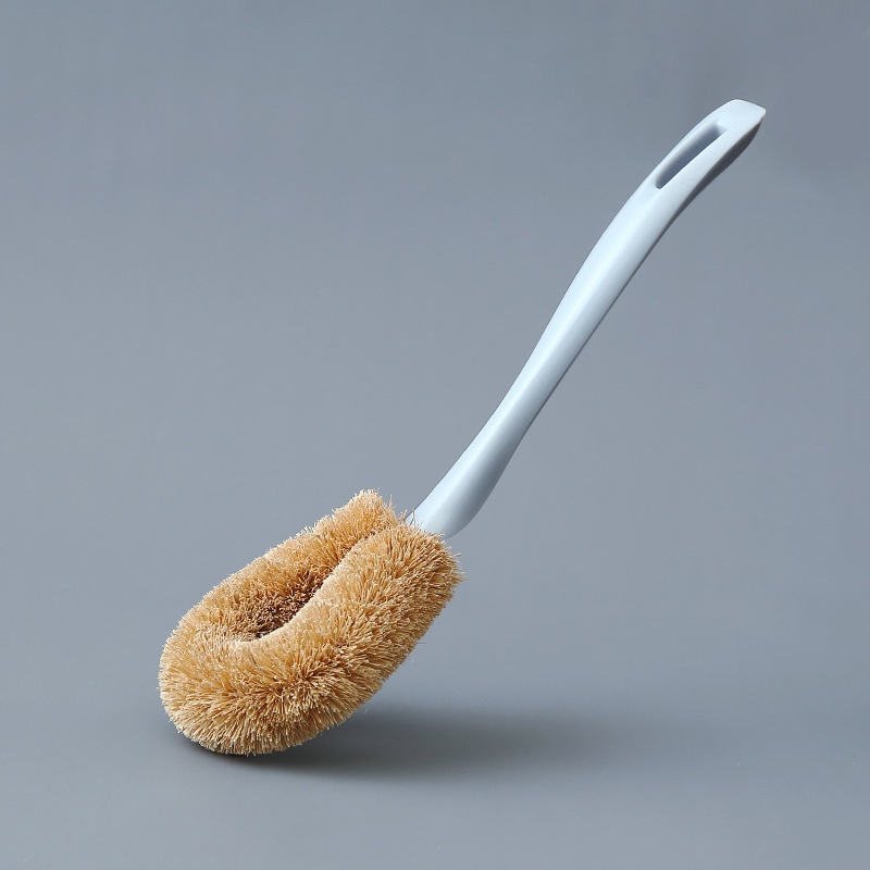 【Hedou】Long-handled Brown Hair Brush Kitchen Cleaning Brush Household Pot Washing Pot Cleaning Brush Dishwashing Brush