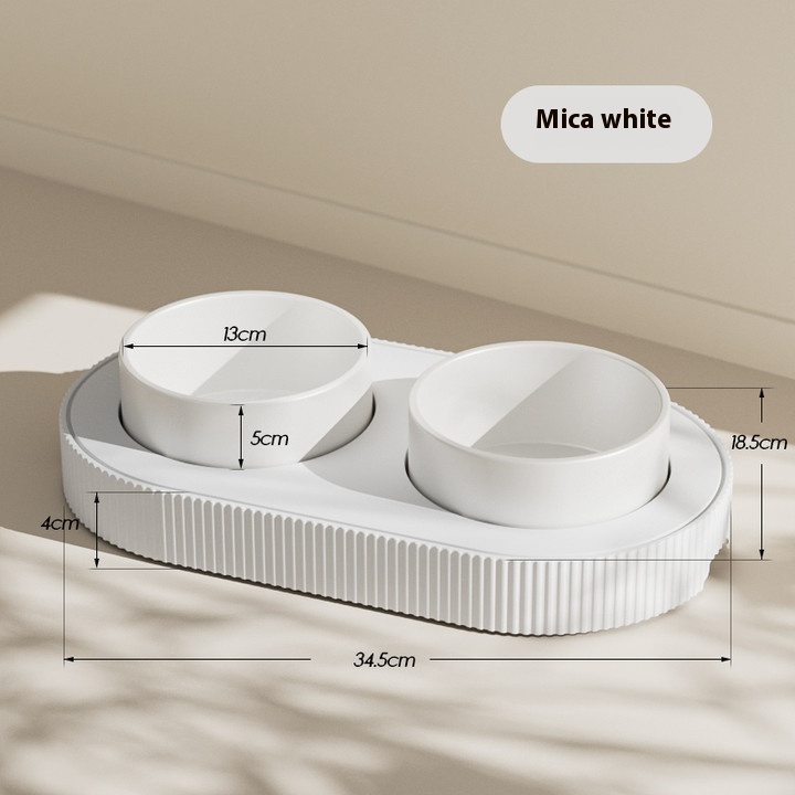 Cat Bowl Ceramic Double Bowl Cat Food Pot Dog Bowl Dog Bowl Cat Rice Bowl Water Bowl Protecting Cervical Spine Drinking Water Integrated Pet Bowl