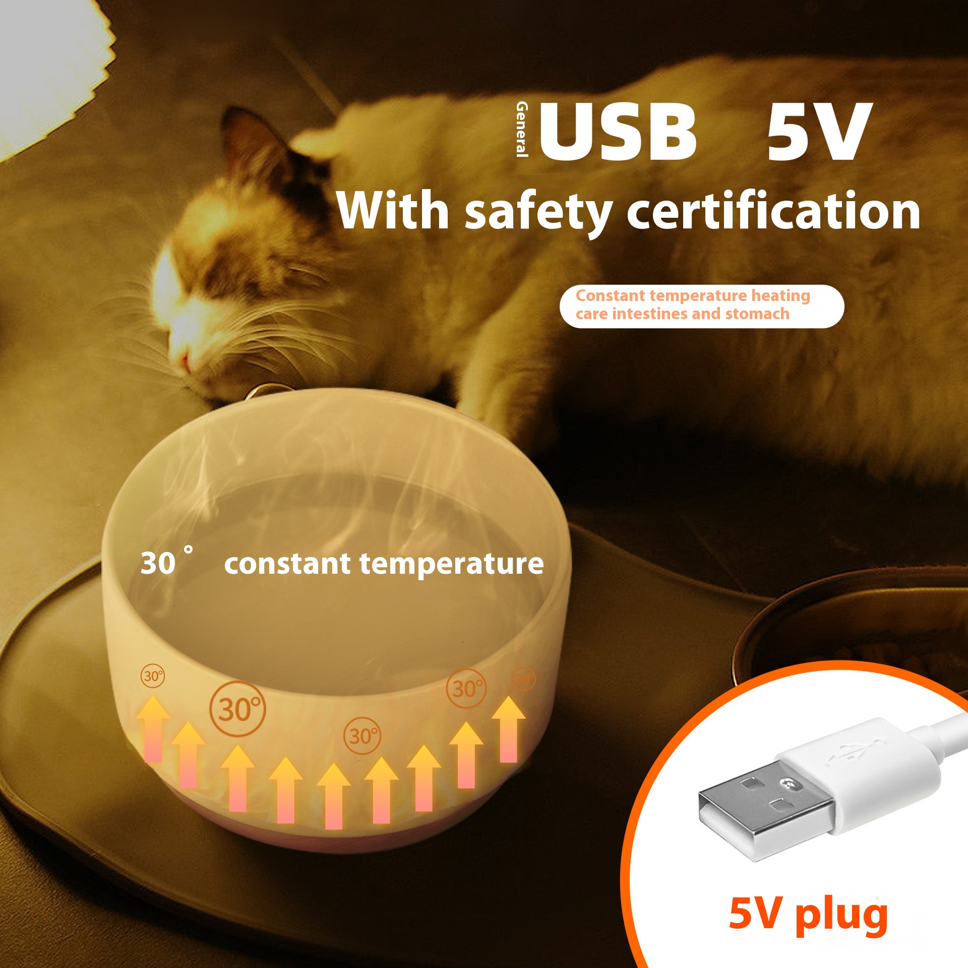 Constant Temperature Pet Bowl Intelligent Heating Ceramic Cat Bowl Pet Heating Bowl Anti-dry Burning Drinking Water Bowl Large Capacity Dog Bowl