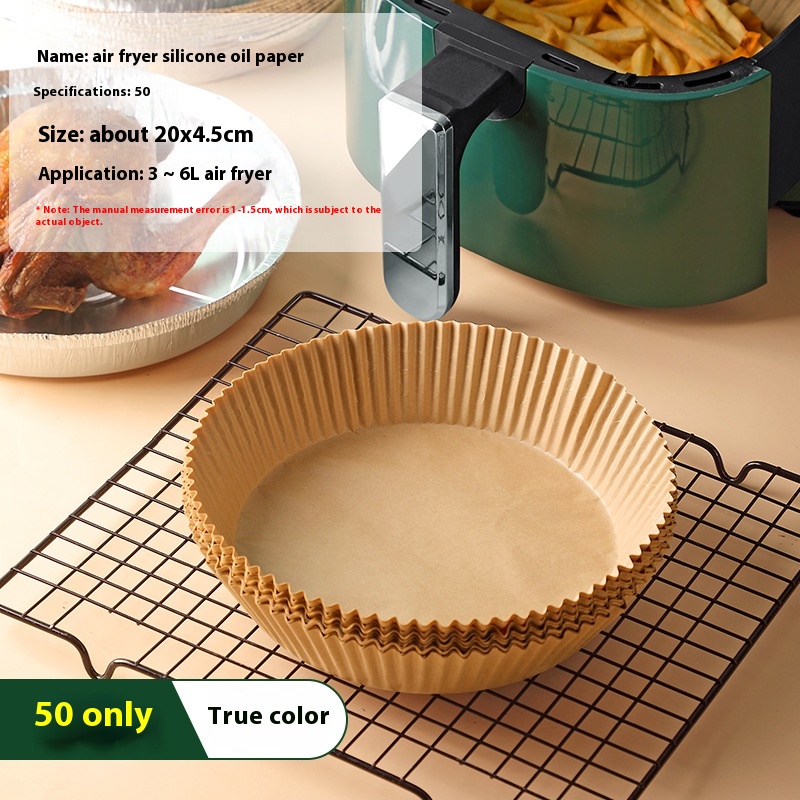 Air Fryer Special Paper Food Grade Silicone Oil Paper Disposable Household Oven Baking Pad Oil Paper Oil Absorbing Paper Tray