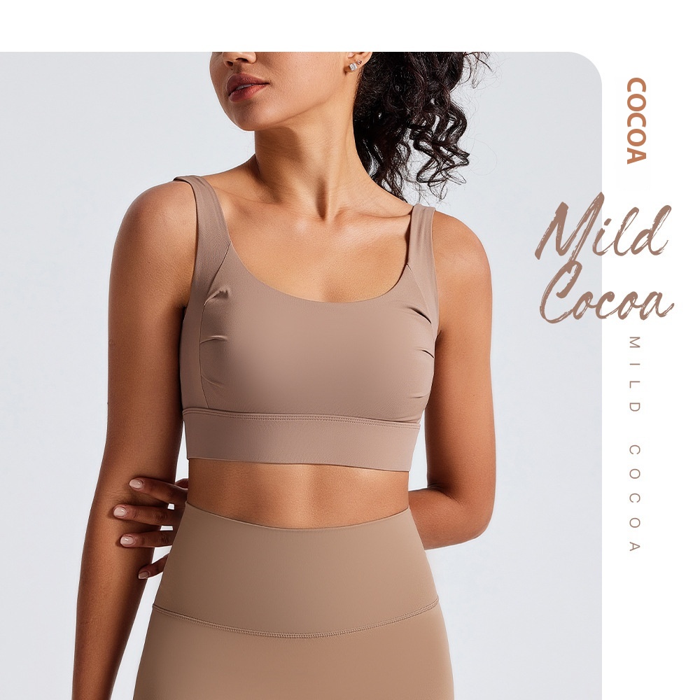 BROne-piece Sports Bra For Women With Fixed Chest Pad Buckle Beautiful Back Bra High-strength Fitness Large Size Bra