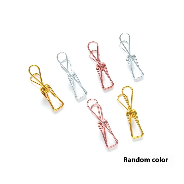 H517 Creative Metal Gold-plated Long Tail Clip Bill Clip Dovetail Clip Small Clip Food Sealing Clip Single Sale