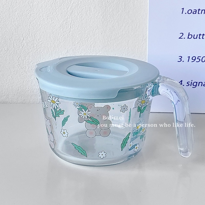 [Bo Li Mei]Daisy Bear High Borosilicate Glass Measuring Cup Baking Glass Glass Bowl Microwave Oven
