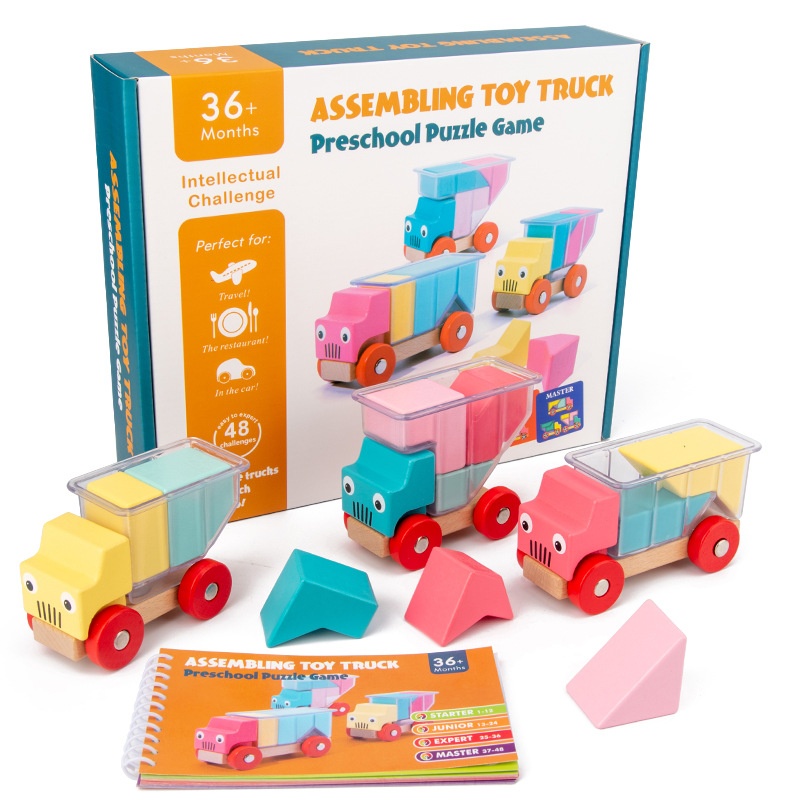 Children's Truck Assembly Building Blocks Interest Training Infant Baby Fun Shape Recognition Early Education Wooden Toys