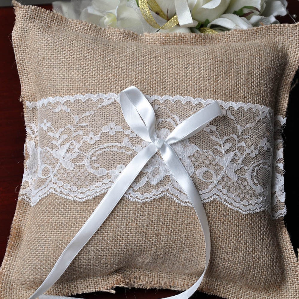 European And American Wedding Supplies Bridal Ring Pillow Linen Set Ring Pillow One Piece Dropshipping