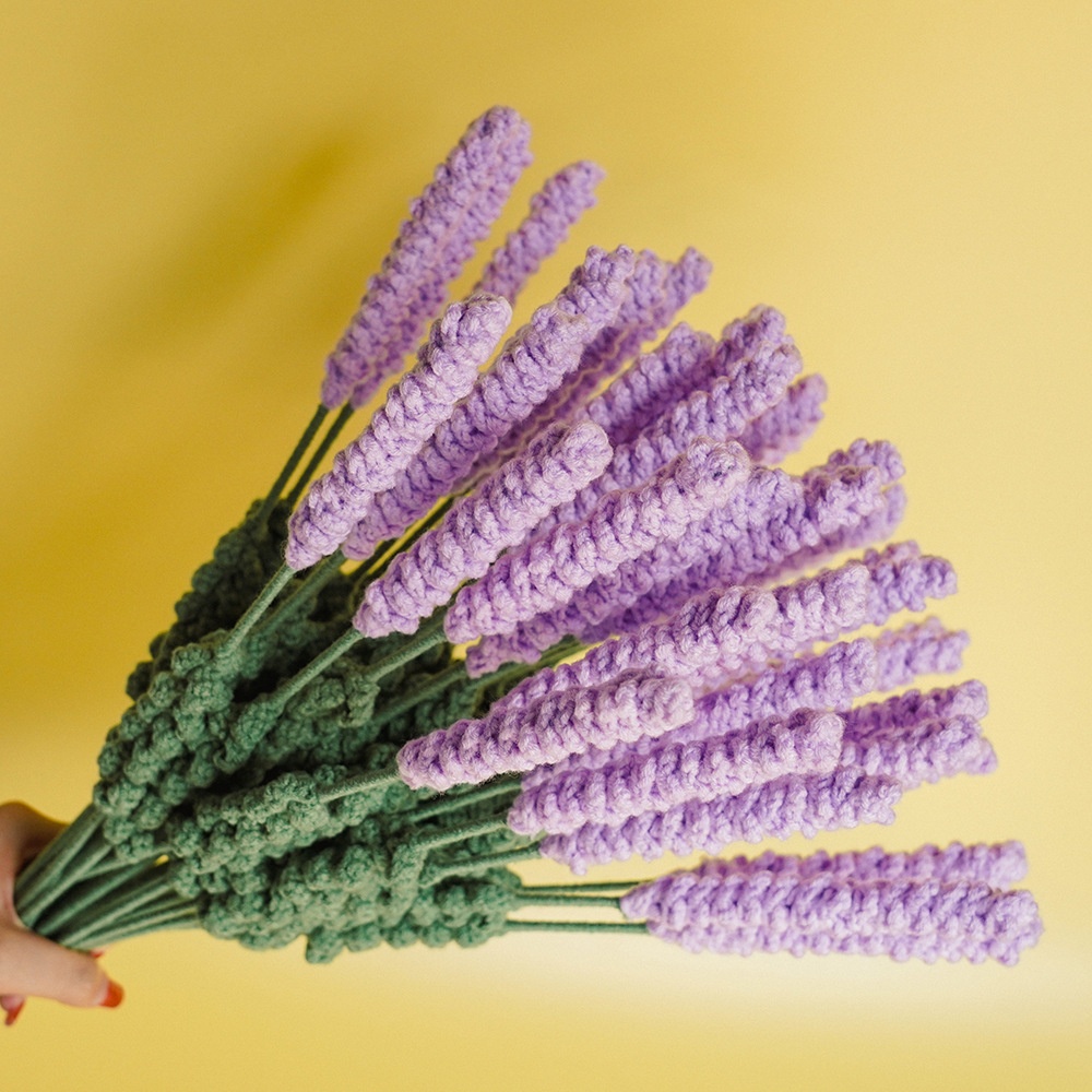 Simulation Flower Living Room Decoration Dining Lavender Flower Single Bouquet Wedding Artificial Flower Dried Flower Ornaments High-end Flower Arrangement