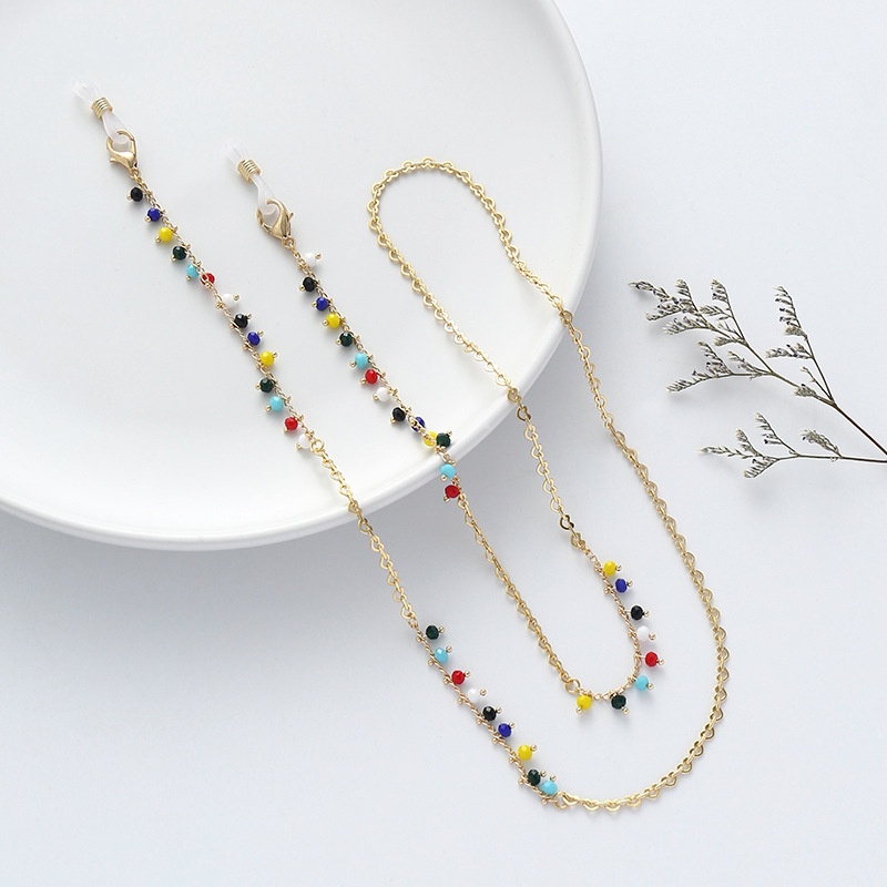 Kenjie European And American Mixed Color Glass Beads Multi-function Glasses Chain Mask Chain Airpods Bluetooth Headset Anti-lost