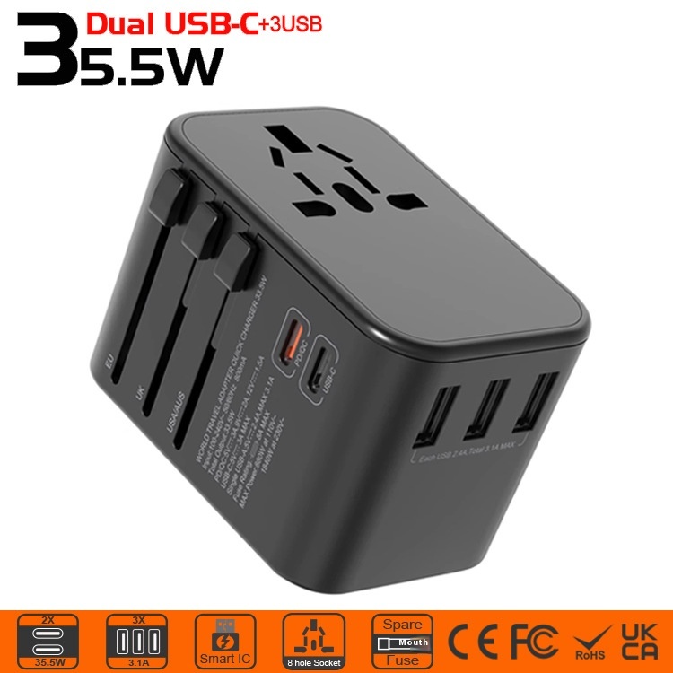 35 WFast Charging Global Conversion Plug American Standard Multi-function Plug Universal Plug
